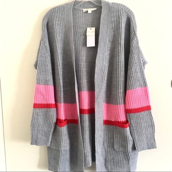 NEW ULTRA FLIRT by Ikeddi Colorblock LONG CARDIGAN - Picture 3 of 8